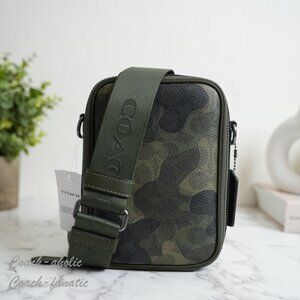 NWT Coach CY267 Stanton Crossbody Bag Signature with Camo print Canvas & Leather